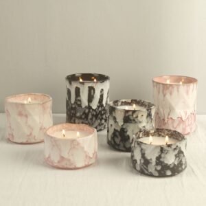 Modern Two-Tone Ceramic Candle Holder - Perfect for Soy Wax Candles and Home Centerpieces