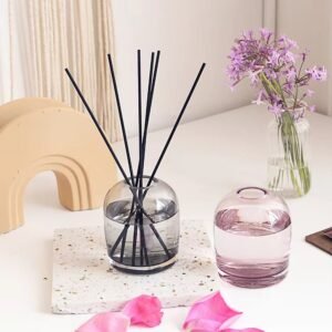 400ml clear glass reed diffuser bottle with natural rattan reeds