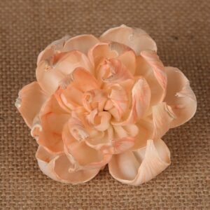 Side view of peony flower with pre-drilled hole for reed diffuser assembly