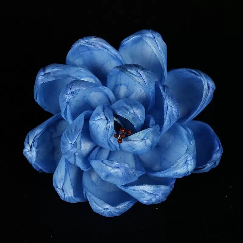 Blue Sleep Lotus Reed Diffuser Flower close-up showing intricate petal details and pre-drilled hole