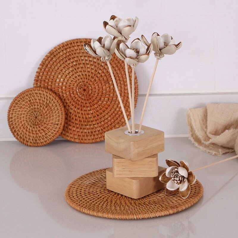 Group arrangement of mixed-color cosmos flowers highlighting unique two-tone handmade paper texture