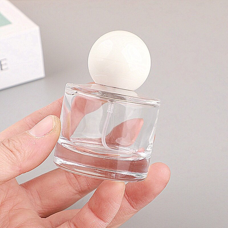 30ml Clear Glass Perfume Bottle - Compact 7cm Height Perfect for Travel
