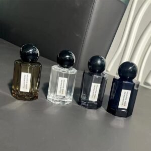 50ml Portable Screw-Neck Spray Bottle with Black Ball Cap - Transparent/Gray/Brown/Navy Blue Glass Bottle