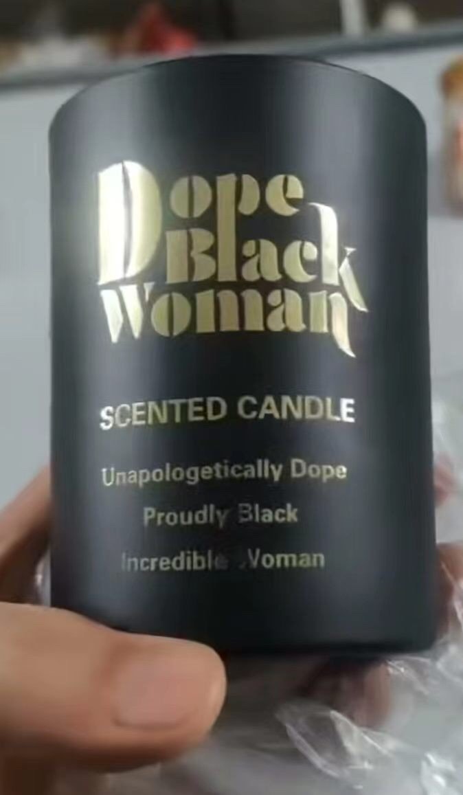 Hot stamped gold logo on frosted glass bottle – metallic raised finish