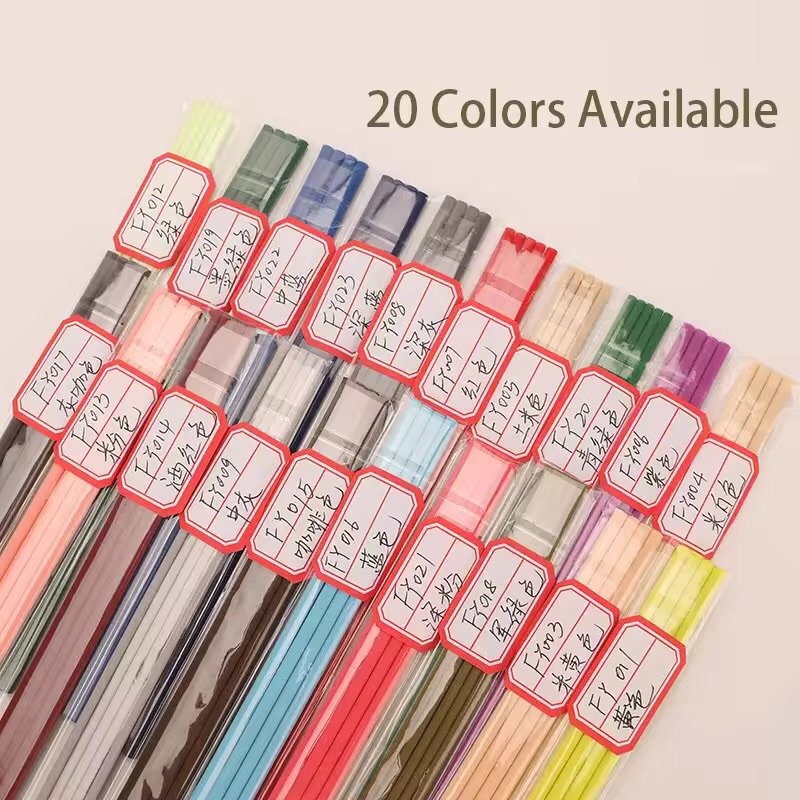 20 colors of fiber reeds for reed diffusers – packed in separate poly bags, labeled by color