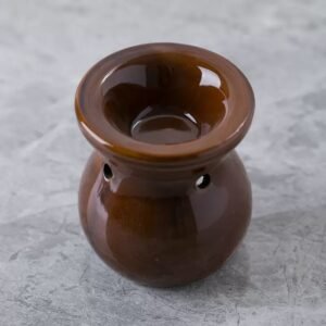 Top‑down view of hollow gourd burner – revealing top dish and interior cutout design