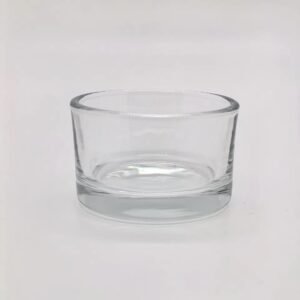Clear glass Candle Jar 5232 – 52mm diameter x 32mm height, 50ml capacity, transparent finish, empty without lid